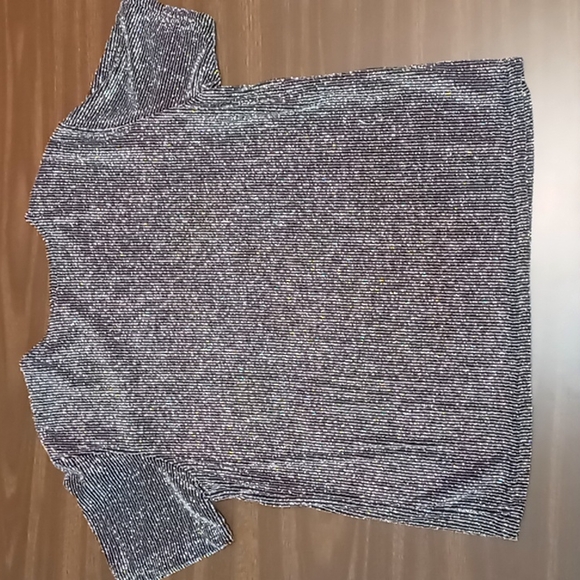 Impressions Black and White Striped Blouse - Picture 2 of 4